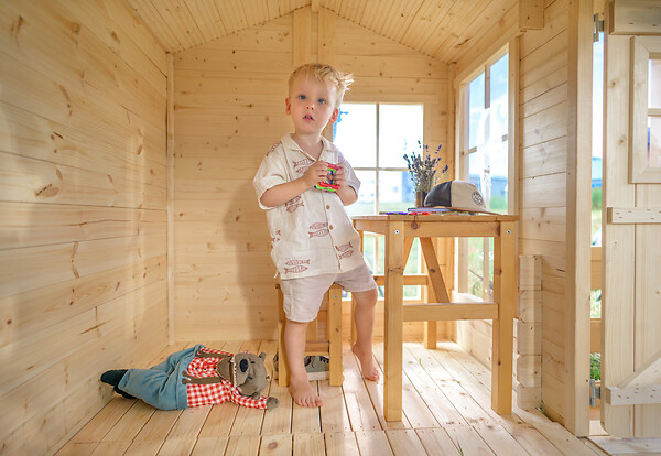 TIMBELA - TIMBELA M520 Maison en bois pour enfants - 241x187xH151cm / 2.63 m2 - large