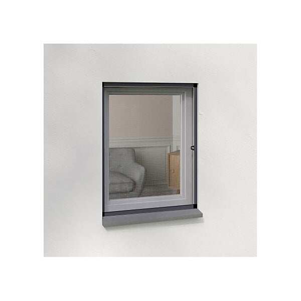 VOLET-MOUSTIQUAIRE - Moustiquaire fixe alu 150 cm x 150 cm, coloris gris - large