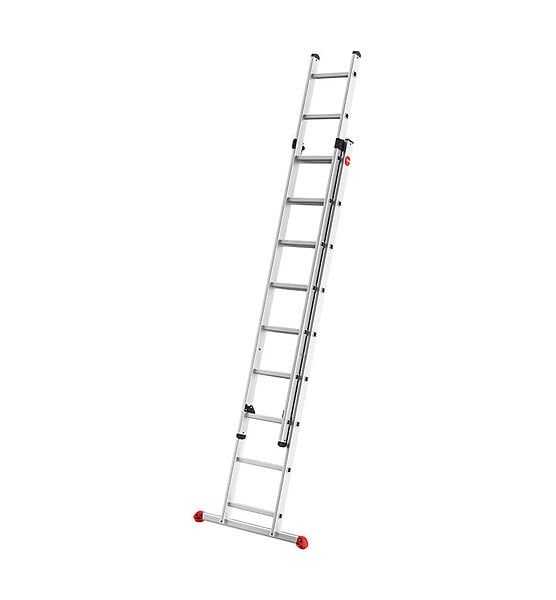 HAILO - Echelle coulissante à main 2 plans 2x9 échelons 4,2m/5,15m en aluminium Hailo ProfiStep Duo - large