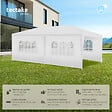 TECTAKE - Pavillon imperméable NOVARA avec 5 côtés blanc - vignette