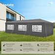 TECTAKE - Pavillon imperméable MIRAMAS avec 8 côtés gris - vignette