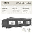 TECTAKE - Pavillon imperméable MIRAMAS avec 8 côtés gris - vignette