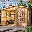 TIMBELA - Cabane en bois avec plancher - l332xP222xH232cm/6m2 - M334FB - vignette
