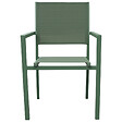 HAPPY GARDEN - Lot de 4 chaises en aluminium vert sauge - textilène vert sauge - vignette