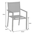HAPPY GARDEN - Lot de 4 chaises en aluminium vert sauge - textilène vert sauge - vignette