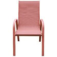 HAPPY GARDEN - Lot de 8 chaises MARBELLA en textilène terracotta - aluminium terracotta - vignette