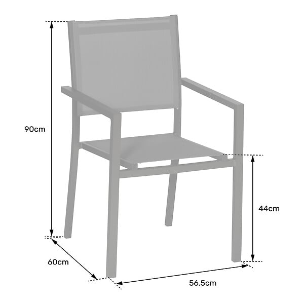 HAPPY GARDEN - Lot de 8 chaises en aluminium vert sauge - textilène vert sauge - large