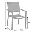 HAPPY GARDEN - Lot de 6 chaises en aluminium vert sauge - textilène vert sauge - vignette