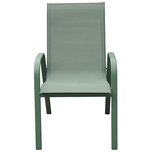 HAPPY GARDEN - Lot de 4 chaises MARBELLA en textilène vert sauge - aluminium vert sauge - large