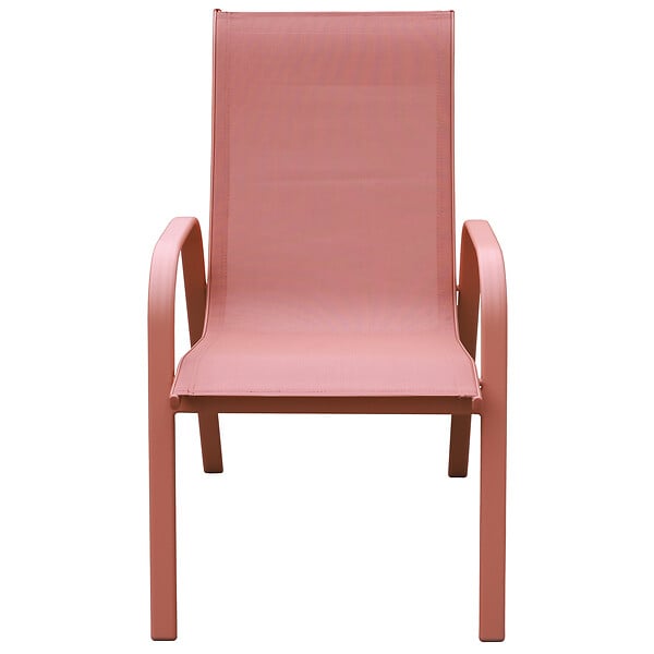 HAPPY GARDEN - Lot de 4 chaises MARBELLA en textilène terracotta - aluminium terracotta - large