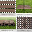 TECTAKE - Lot de dalles de terrasse TEGULAS en WPC aspect bois marron - vignette
