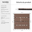TECTAKE - Lot de dalles de terrasse TEGULAS en WPC aspect bois marron - vignette
