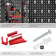 TECTAKE - Lot 5 panneaux en métal perforés 43 crochets supports noir rouge 200x60 cm rangement atelier - vignette