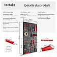 TECTAKE - Panneau perforé JONAH avec crochets et supports noir/rouge - vignette