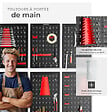 TECTAKE - Panneau perforé JONAH avec crochets et supports noir/rouge - vignette