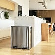 KITCHEN MOVE - Poubelle pédale tri sélectif MAJOR argent 60L - vignette