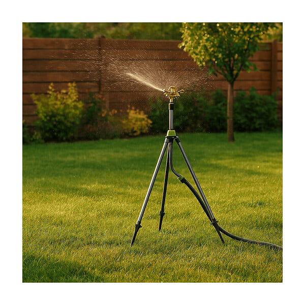 VITO - Arroseur de jardin rotatif sur trépied Alu Portée max 14 m Raccord rapide VITO - large