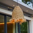 LUMISKY - Suspension Extérieure Jonc de Mer Beige H47cm Câble 5m - vignette