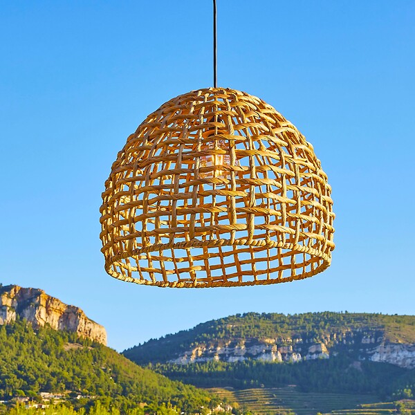 LUMISKY - Suspension Extérieure Jacinthe d'Eau Beige D50cm Câble 5m - large