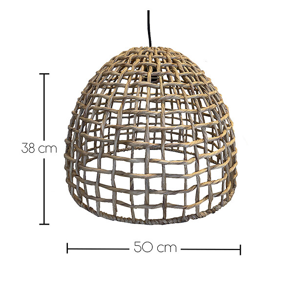 LUMISKY - Suspension Extérieure Jacinthe d'Eau Beige D50cm Câble 5m - large