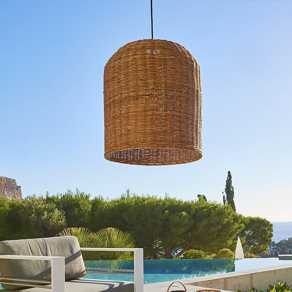 LUMISKY - Suspension GIACOMO Extérieure Rotin Beige H45cm - large