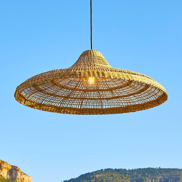 LUMISKY - Suspension Extérieure Herbe Marine Beige D70cm Câble 5m - large