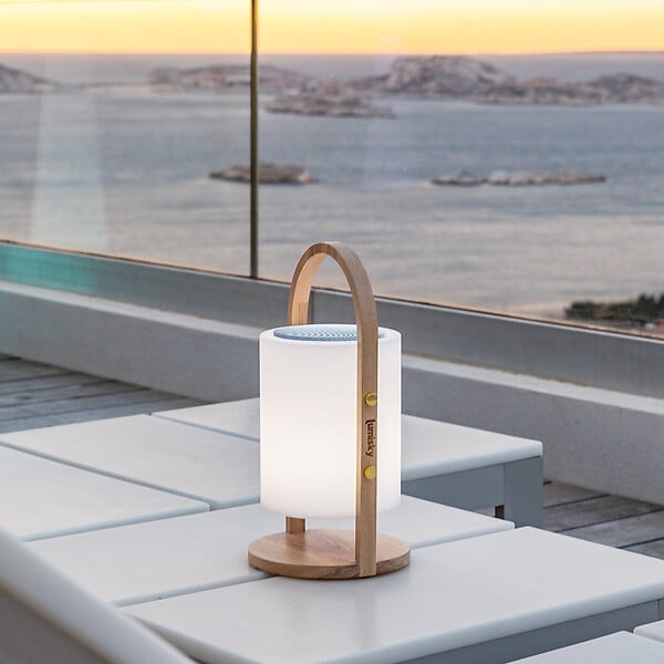 LUMISKY - Lampe enceinte bluetooth multicolore WOODY PLAY H37cm - large