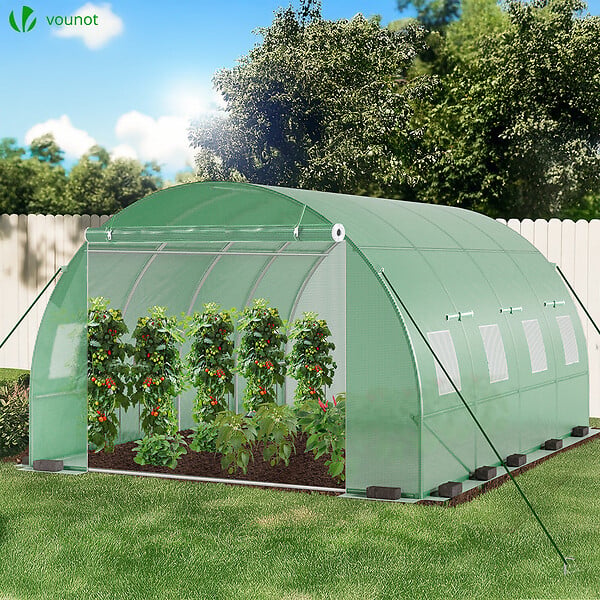 VOUNOT - Serre de jardin tunnel 12m2 en acier galvanise - large