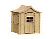 TIMBELA - Maison en bois pour enfants AVEC PLANCHER - Maison de jeux pour l'extérieur 112x146xH152cm/1.1m2 - Maison d'été extérieure Timbela M550 - vignette