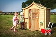 TIMBELA - Maison en bois pour enfants AVEC PLANCHER - Maison de jeux pour l'extérieur 112x146xH152cm/1.1m2 - Maison d'été extérieure Timbela M550 - vignette