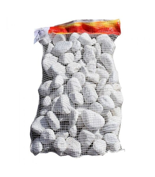 RACINE - Galet marbre blanc pur 40-60mm, 10 filets de 20 kg - F-PAI050-10x20 - large