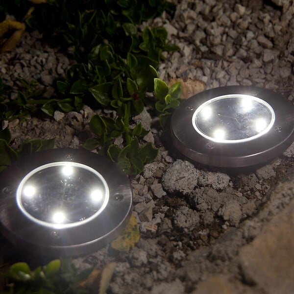 LUMI JARDIN - 8 Balises solaires rondes DECKY D12cm 40LM - large