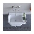 INTEC - Lavabo Mural en Résine Blanc 50 x 32 cm Vasque Suspendue Anti-chocs - Evier Lave-Mains Salle de Bain WC Garage Buanderie - vignette