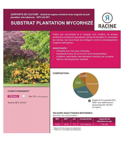 RACINE - Terreau plantes vertes, sac de 50 litres - PRO12 - large