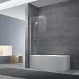 SWISS AQUA TECHNOLOGIES - Pare-baignoire avec un panneau pivotant en verre, 150x70cm, Chrome (SATVZUNIKCRT70) - vignette