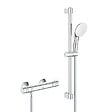 GROHE - Grohe Grohtherm 800 Set Mitigeur thermostatique douche 1/2" + Douchette 2 jets + Barre de douche 60cm + Flexible (G34565002) - vignette