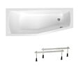 LAGUNA - 160x70 cm Laguna Aneta baignoire bain/douche asymétrique avec pieds, acrylique, gauche, blanc (AN1600LPLUS-SET) - vignette