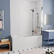 KOLO BY GEBERIT - KOLO by Geberit 160x70 cm Ensemble baignoire Opal Plus universelle +Pare baignoire pliable, 2 volets chrome + pieds (XWP1260000-SETP2) - vignette
