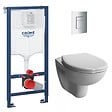 GROHE - Pack WC Bâti-support Rapid SL + WC Vitra Normus + Abattant softclose + Plaque Chrome (RapidSL-Normus-1) - vignette