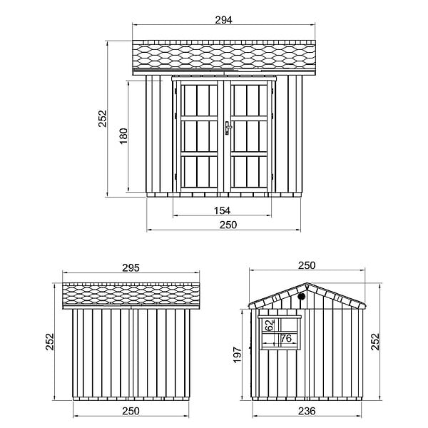 TIMBELA - Abri de Jardin Qualité Premium 5,9 m² - H252x250x294 cm - Construction de Panneaux LP Smartside - Timbela M913A - large