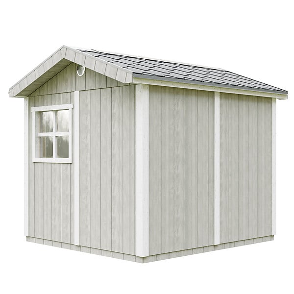 TIMBELA - Abri de Jardin Qualité Premium 5,9 m² - H252x250x294 cm - Construction de Panneaux LP Smartside - Timbela M913-TUNDRA GREY - large