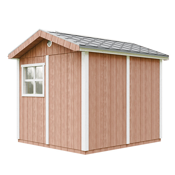 TIMBELA - Abri de Jardin Qualité Premium 5,9 m² - H252x250x294 cm - Construction de Panneaux LP Smartside - Timbela M913A-REDWOOD RED - large