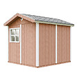 TIMBELA - Abri de Jardin Qualité Premium 5,9 m² - H252x250x294 cm - Construction de Panneaux LP Smartside - Timbela M913A-REDWOOD RED - vignette