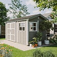 TIMBELA - Abri de Jardin Qualité Premium 8,68 m² - H252x250x412 cm - Construction de Panneaux LP Smartside - Timbela M914A - vignette