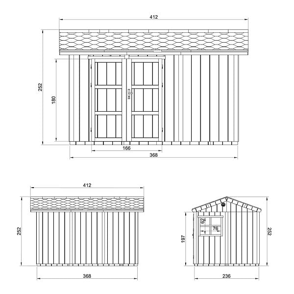 TIMBELA - Abri de Jardin Qualité Premium 8,68 m² - H252x250x412 cm - Construction de Panneaux LP Smartside - Timbela M914A - large