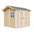 TIMBELA - Abri de Jardin Qualité Premium 5,9 m² - H252x250x294 cm - Construction de Panneaux LP Smartside - Timbela M913A-HARVEST HONEY - vignette