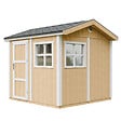 TIMBELA - Abri de Jardin Qualité Premium 5,9 m² - H252x250x294 cm - Construction de Panneaux LP Smartside - Timbela M913-HARVEST HONEY - vignette