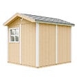 TIMBELA - Abri de Jardin Qualité Premium 5,9 m² - H252x250x294 cm - Construction de Panneaux LP Smartside - Timbela M913-HARVEST HONEY - vignette