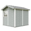 TIMBELA - Abri de Jardin Qualité Premium 5,9 m² - H252x250x294 cm - Construction de Panneaux LP Smartside - Timbela M913A-CAVERN STEEL - vignette