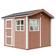 TIMBELA - Abri de Jardin Qualité Premium 5,9 m² - H252x250x294 cm - Construction de Panneaux LP Smartside - Timbela M913-REDWOOD RED - vignette